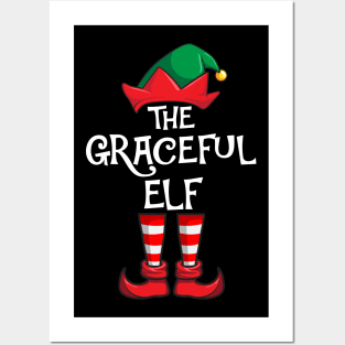 Graceful Elf Matching Family Christmas Posters and Art